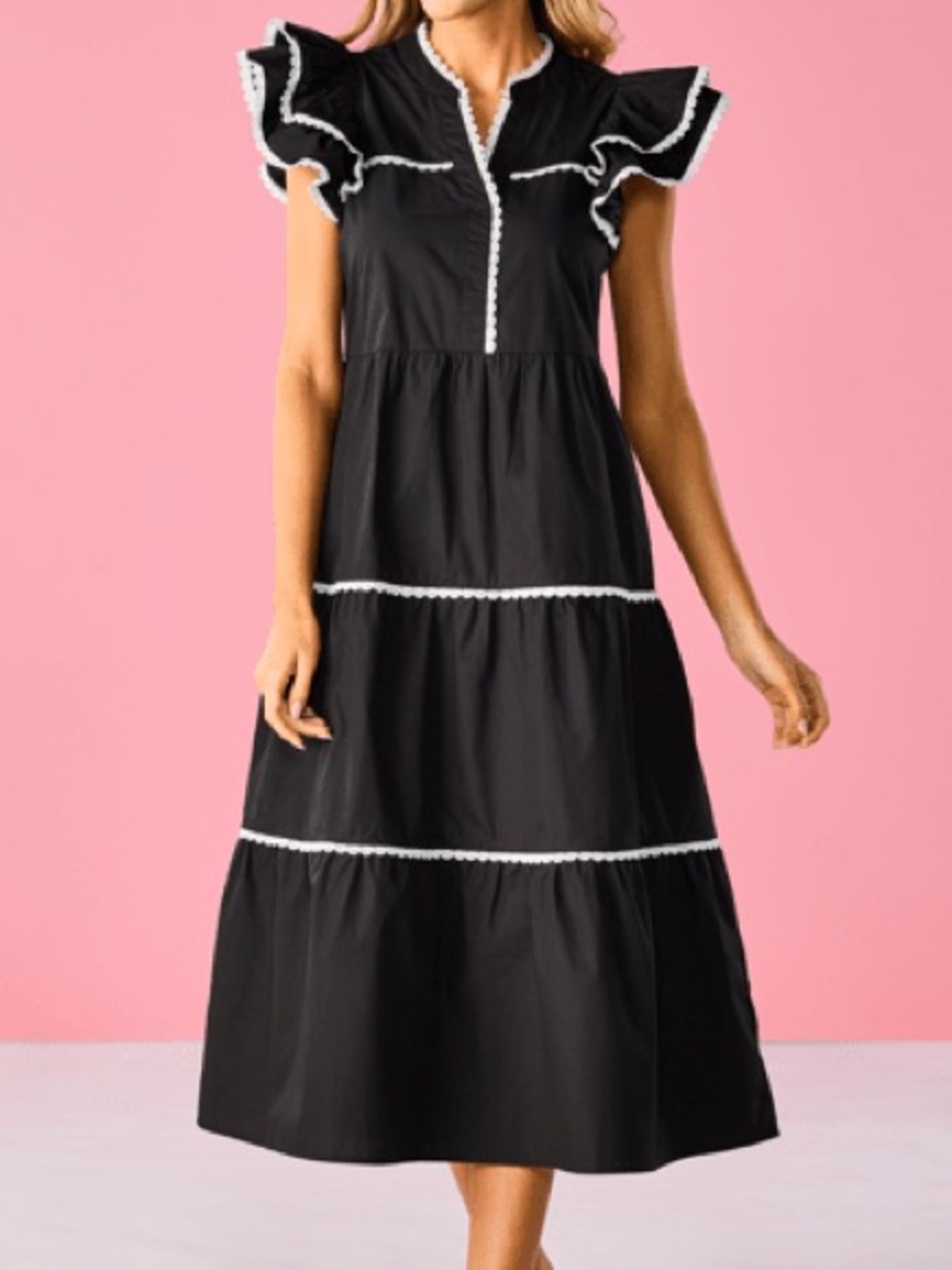 Mud Pie Pia Ric Rac Midi Dress NWT Size S